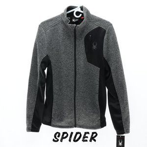 NWT Spider Full Zip Jacket • MNS S • Polar Marble Black Gray • 100% Polyester
